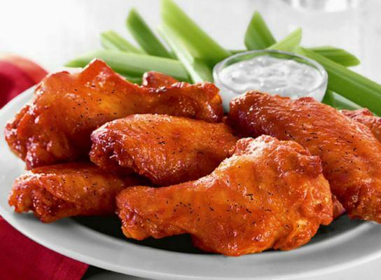 HOT Buffalo wings with just the right amount of heat!!