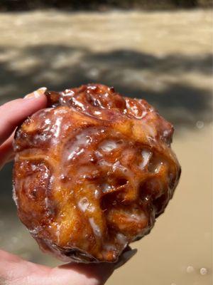 Delicious apple fritter.