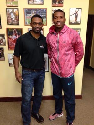 Dr. Henderson with Demetrius Pender, Olympic Gold Medalist from Bahamas.