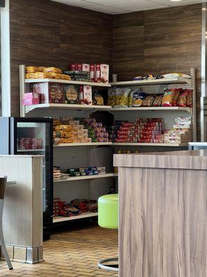 Snack corner with Indian items.