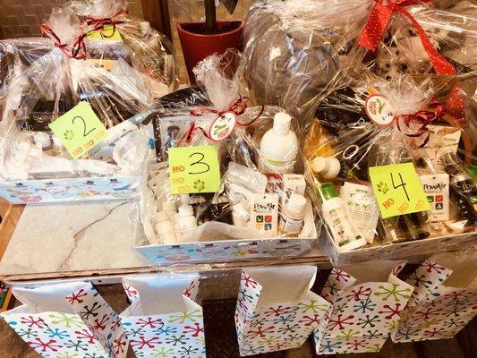 They have a holiday gift basket raffle for their clients!