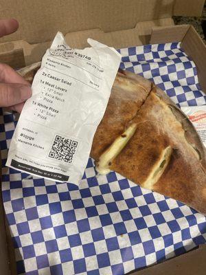 A calzone that I didn't order??? where's my pizza?