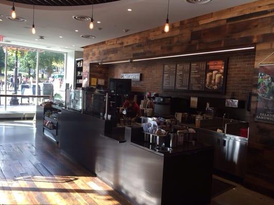 Full Peet's cafe inside with seating