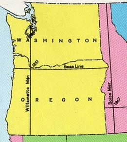 The Baseline and Meridian are defined by the Willamette Stone marker.