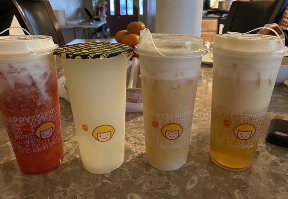 Strawberry GT, Lemon Slushy, Oolong w/ Salted Cheese