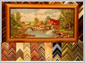 Custom Framing, thousands of different style moldings. Our professional picture framers will make high quality picture frames.