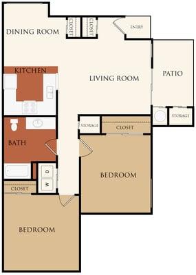 2 bedroom floor plan