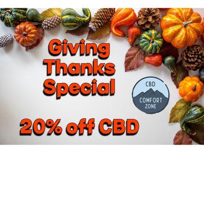 As we head into the holidays, we want to give thanks to all our valued customers.

CBD oils, CBD pain creams, CBD gummies, CBN, CBG