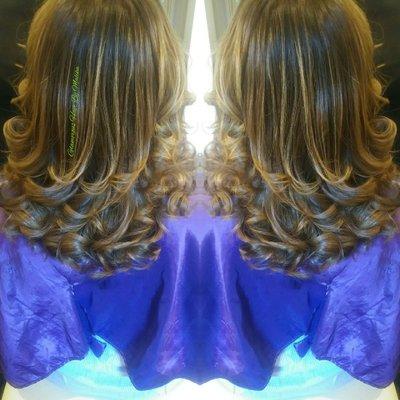 Blow out with curls