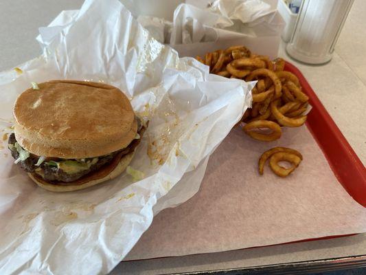 Double Meat & Single Cheese* and Curly Fries