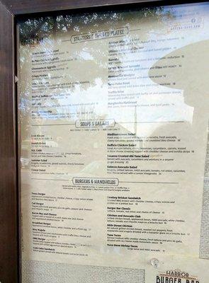 outside posted menu