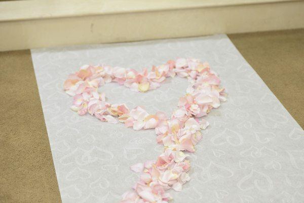 The rose petals at the altar