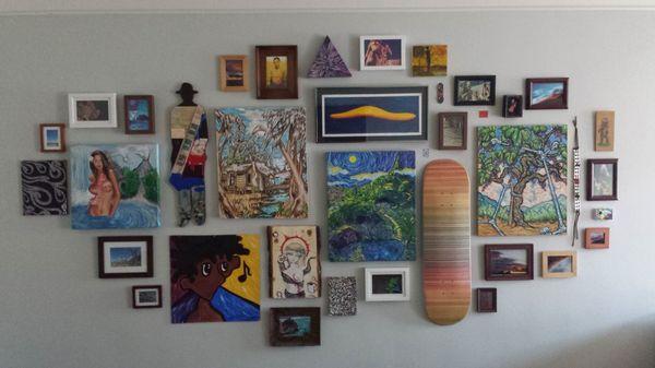 LA Art Guy/Art Gallery services customer gallery wall.