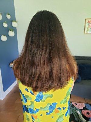 After haircut, from the back. Nice and poofy and broomstick-like