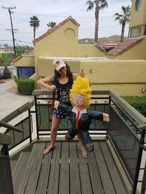 Scarily accurate effigy of Trump. Everyone loved it --best cinco de mayo surprise for the bachelorette.