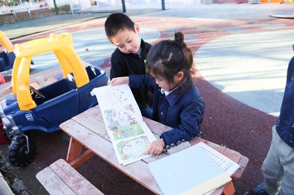 Taking time to read outside