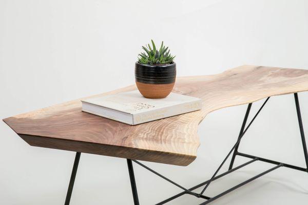 La Jolla Coffe Table with a live edge walnut top