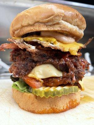 K.C. Loaded Smash Burger (Topped with Shredded Brisket)