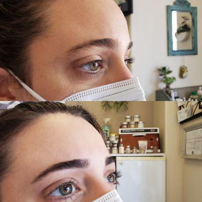 Before Shaping & Henna Tinting eyebrows & After