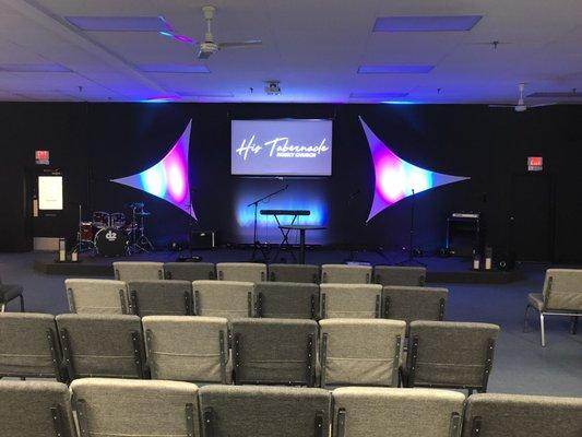 This is the sanctuary with our new lights!