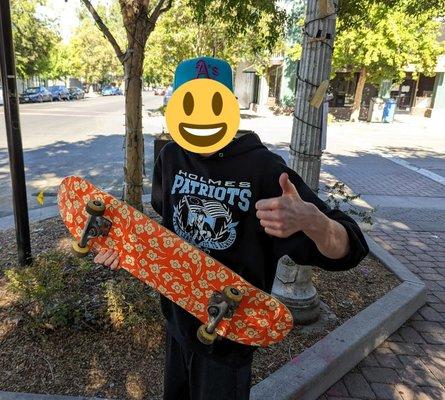 Jake helped my kid build this board and he's now full of smiles and skates all day