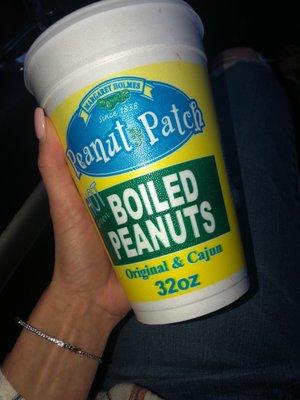 Fresh boiled peanuts-stack Cajun on top of regular for a mild punch