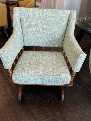 This is my grandparents rocking chair and I LOVE LOVE LOVE IT! He took it back to its original retro look of the 50's