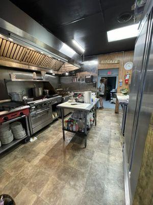 Kitchen looked clean.