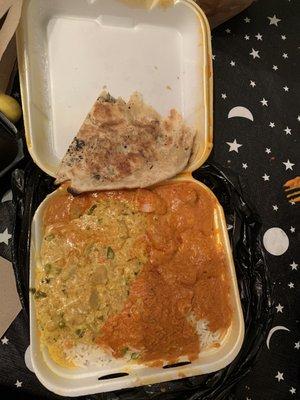 2 item combo with Chicken Chicken Tikka Masala and Veggy Korma