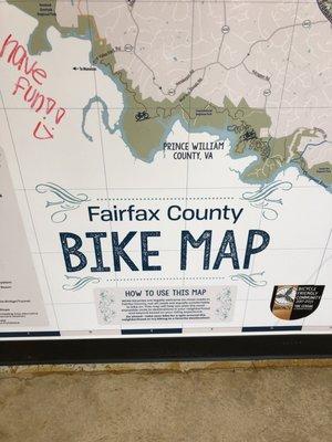 Bike map of Fairfax County