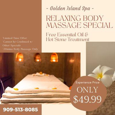 Golden Island Spa
 2250 S Euclid Ave A, Ontario, CA 91762
 Call us at 909-513-8085