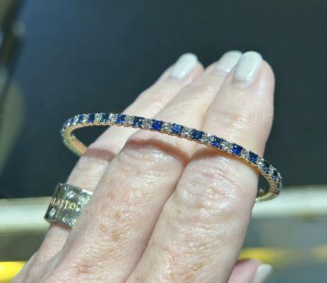 Flexible bangles in a variety of stones available.