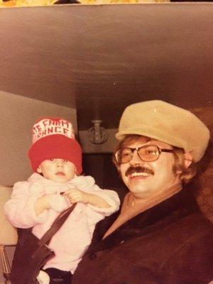 Sarah as a baby...crazy foreshadowing with wearing a State Farm hat, courtesy of her parents' agent in PA!!!