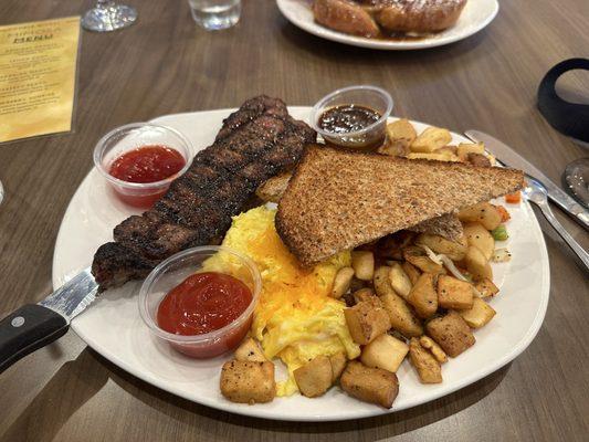 Steak and eggs