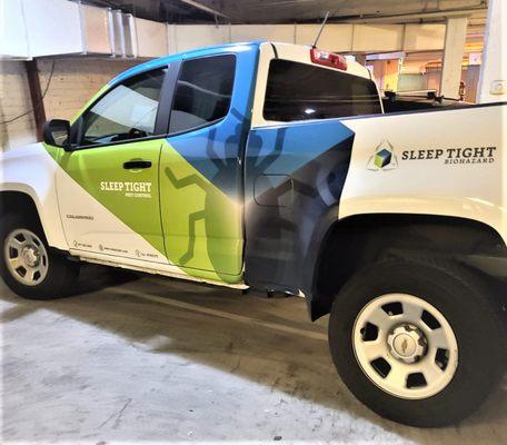 Work truck partial wrap