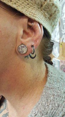 Rook piercing
Stretched lobes