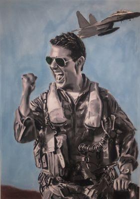 Top Gun 19x27 original painting