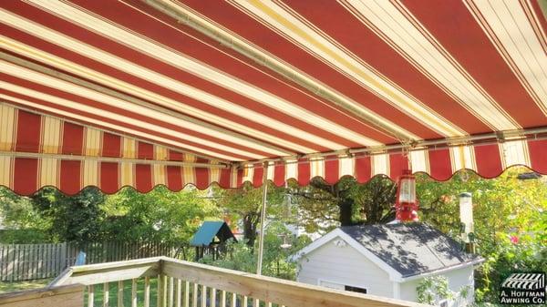 A. Hoffman Awning in Baltimore     410-685-5687     A beautifully striped sunbrella fabric deck awning has added an extra roo...