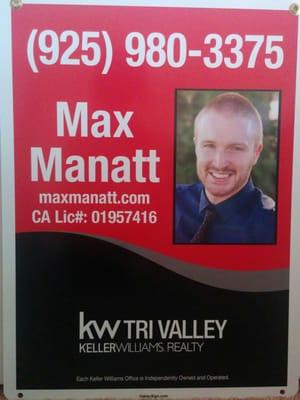 Listing Sign - Max Manatt Real Estate with Keller Williams