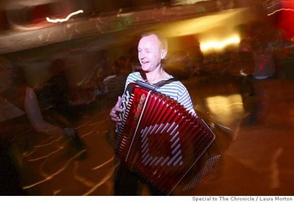 Accordion player with the "Limpopo" band from L.A.