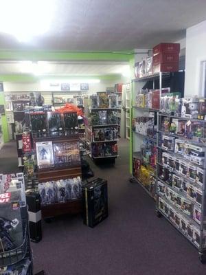 What you'll see to the right when you walk in, including our pop figures.