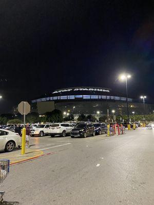 AT & T Stadium across the street