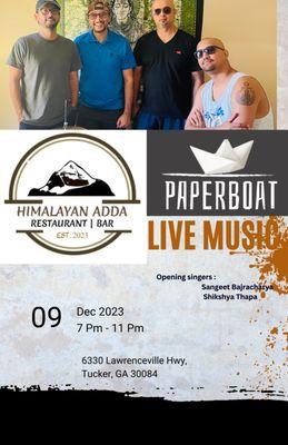 Live rock music at Himalayan Adda.