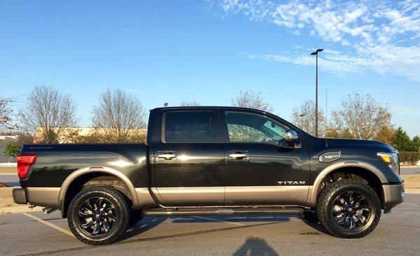 2017 Nissan Titan 4x4 Platinum Reserve with Down East Off-road package added.