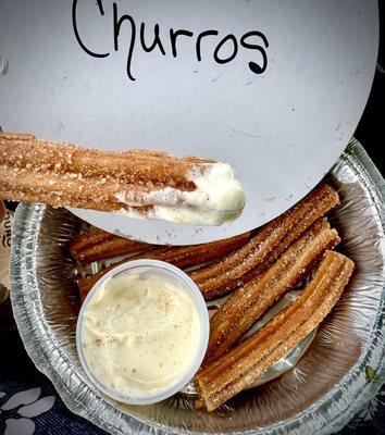 Hot n'Crispy Churros with yummy dip'n stuff!