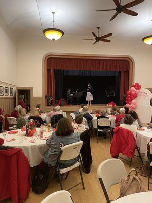 Valentine's Day celebration with singer on stage