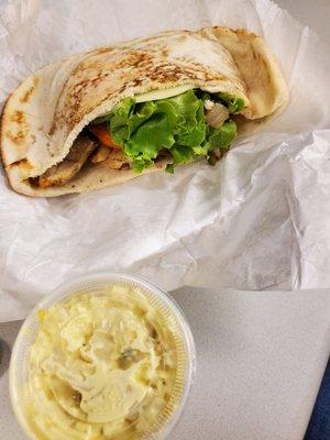 Chicken pita w/ potato salad