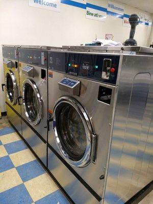 Large capacity washing machines help you get in and out fast.