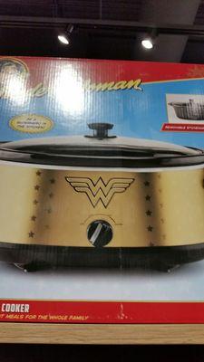 I hope this comes out...   A wonder woman crock pot...  to be a super hero in the kitchen.   That's funny.