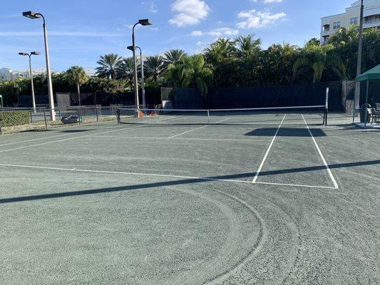 Clay courts are kept in excellent condition